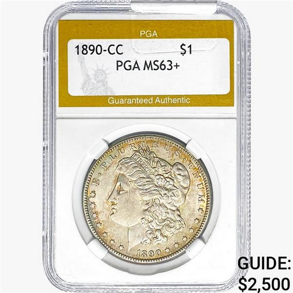 1890-CC Morgan Silver Dollar PGA MS63+