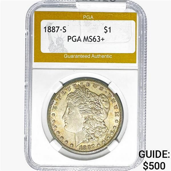1887-S Morgan Silver Dollar PGA MS63+