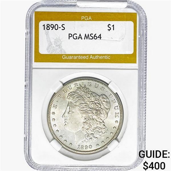 1890-S Morgan Silver Dollar PGA MS64