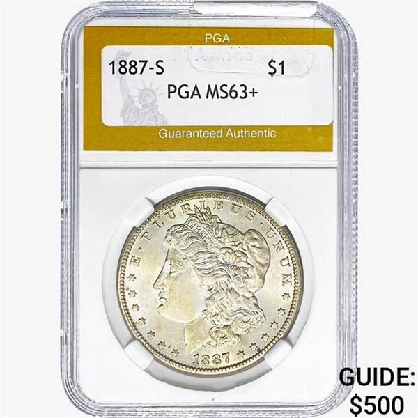 1887-S Morgan Silver Dollar PGA MS63+