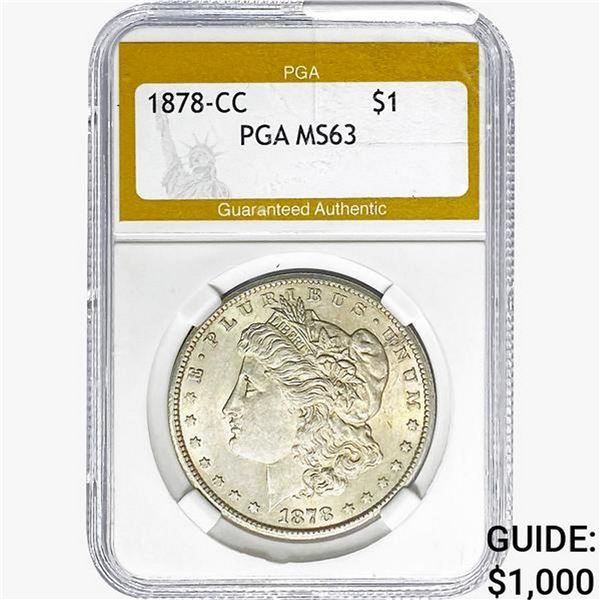 1878-CC Morgan Silver Dollar PGA MS63
