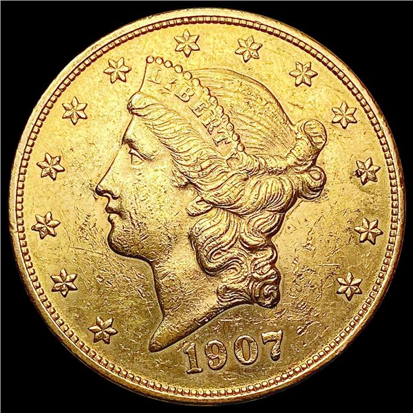 1907-D $20 Gold Double Eagle CHOICE AU