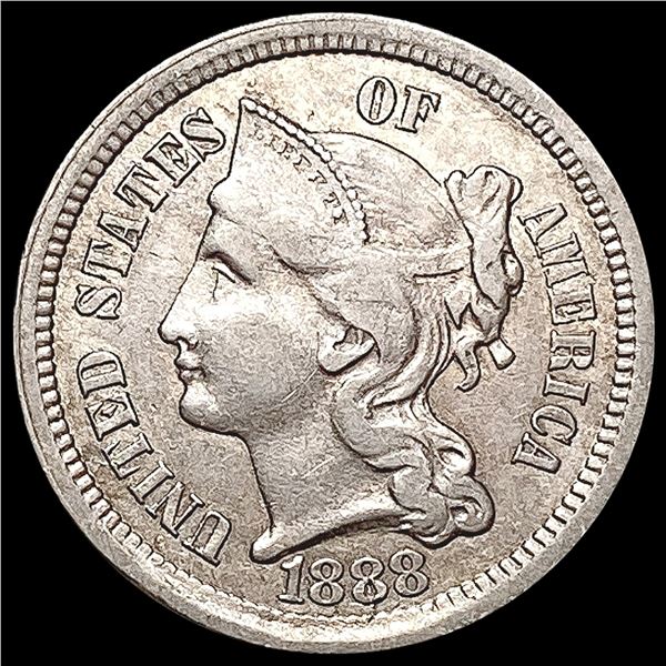 1888 Nickel Three Cent CLOSELY UNCIRCULATED
