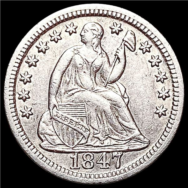 1847 Seated Liberty Half Dime CLOSELY UNCIRCULATED