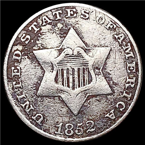 1852 Silver Three Cent CLOSELY UNCIRCULATED