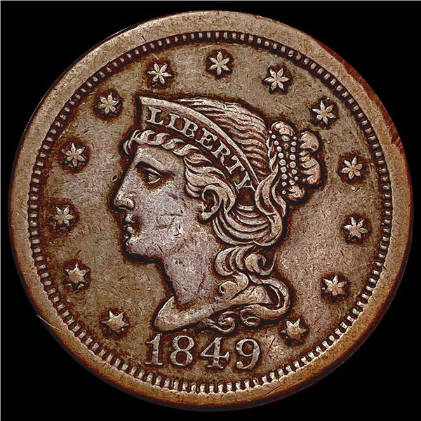 1849 Braided Hair Large Cent CLOSELY UNCIRCULATED