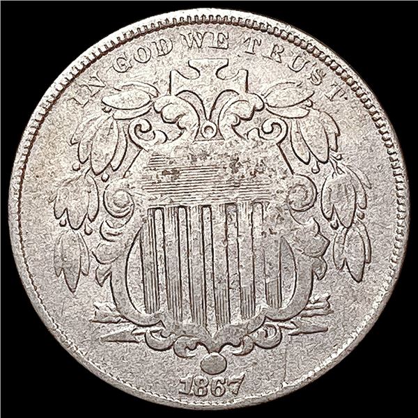 1867 Shield Nickel LIGHTLY CIRCULATED