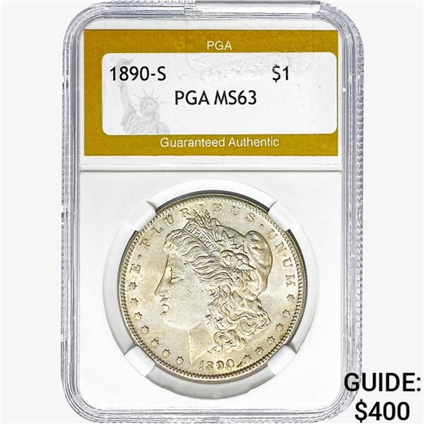 1890-S Morgan Silver Dollar PGA MS63