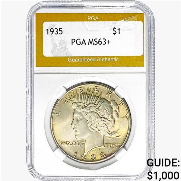 1935 Silver Peace Dollar PGA MS63+