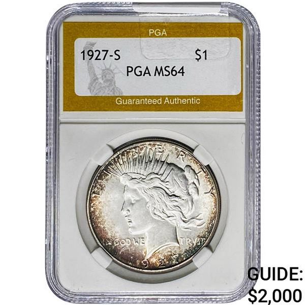 1927-S Silver Peace Dollar PGA MS64