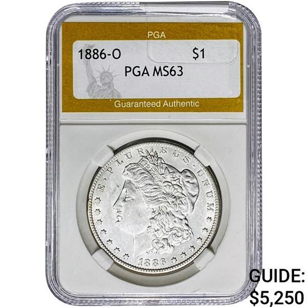 1886-O Morgan Silver Dollar PGA MS63