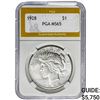 Image 1 : 1928 Silver Peace Dollar PGA MS65