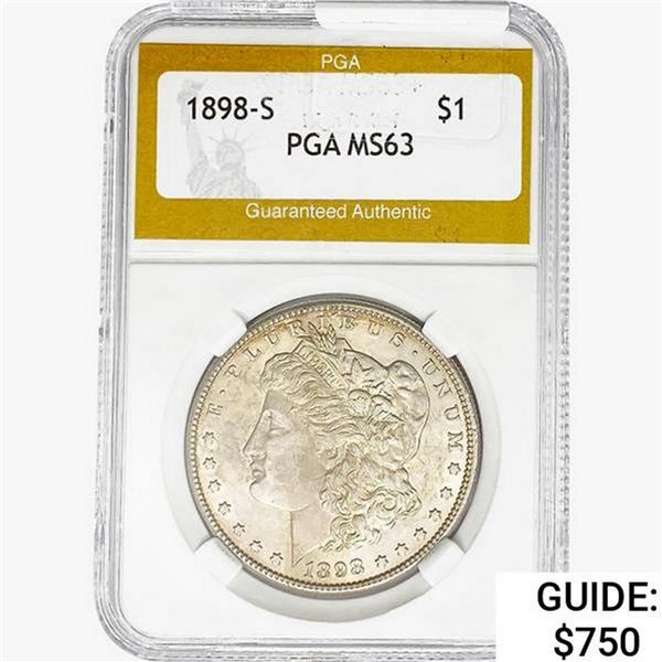 1898-S Morgan Silver Dollar PGA MS63