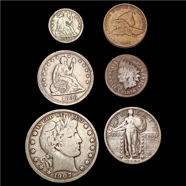 [6] 1851-1924 Varied US Coins HIGH GRADE