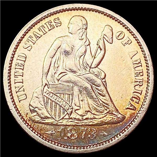 1873 ARR Seated Liberty Dime UNCIRCULATED