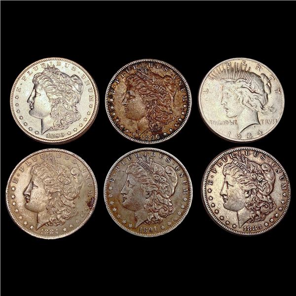 [6] 1883-S-1934-S Morgan and Peace Dollars HIGH GR