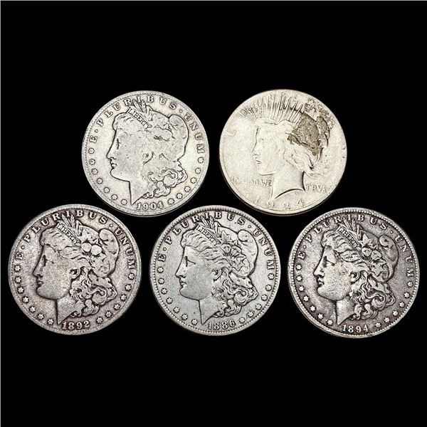[5] 1886-O-1924 Morgan and Peace Dollars HIGH GRAD
