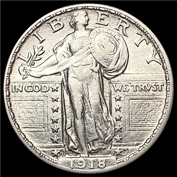 1918-D Standing Liberty Quarter CHOICE AU