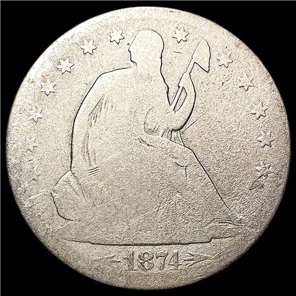1874-S Arrows Seated Liberty Half Dollar NICELY CI