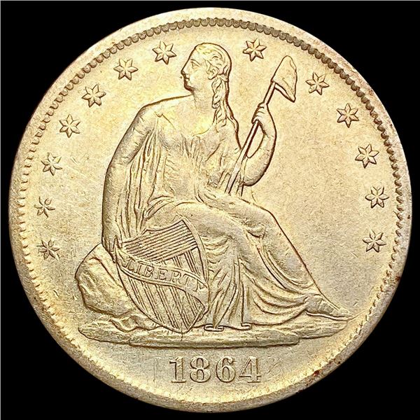 1864-S Seated Liberty Half Dollar CLOSELY UNCIRCUL