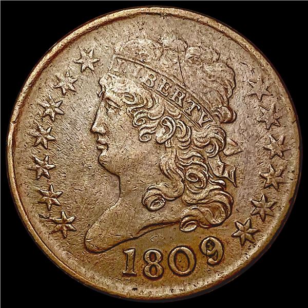 1809 Over Inverted 9 Classic Head Half Cent CHOICE