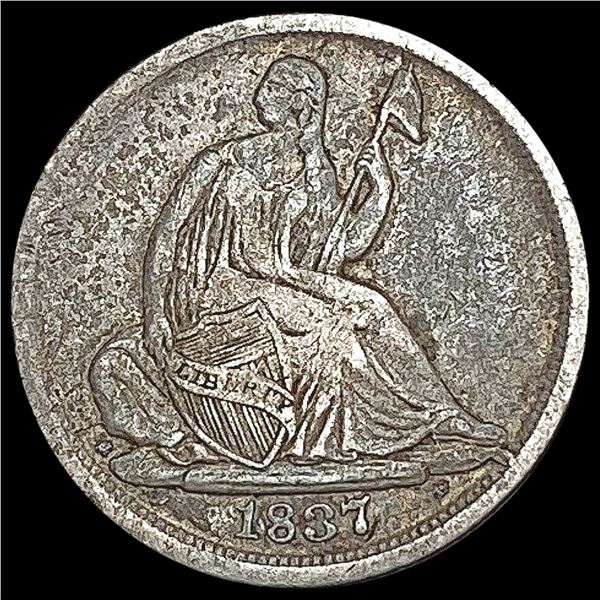1837 Seated Liberty Half Dime LIGHTLY CIRCULATED
