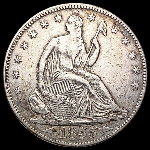 1855 Arrows Seated Liberty Half Dollar NEARLY UNCI