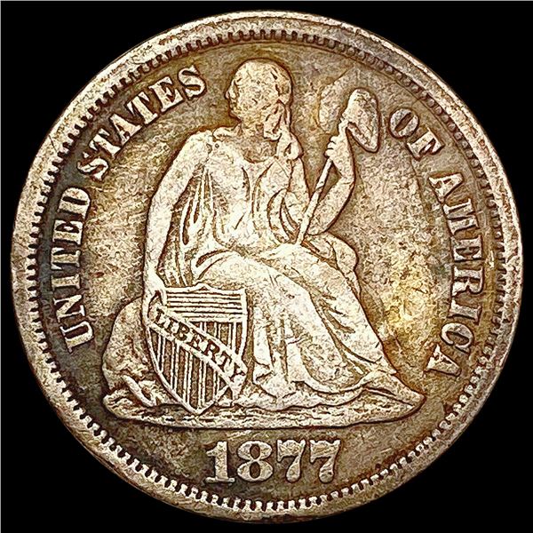 1877-CC Seated Liberty Dime LIGHTLY CIRCULATED