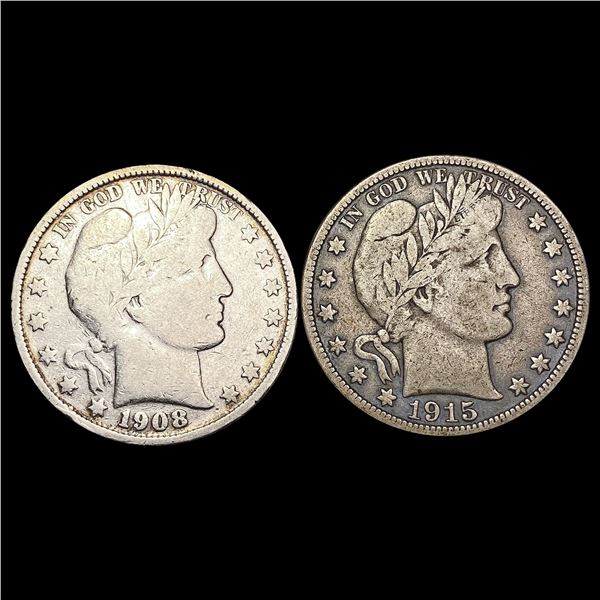 [2]1908-S & 1915-S Barber Half Dollar HIGH GRADE