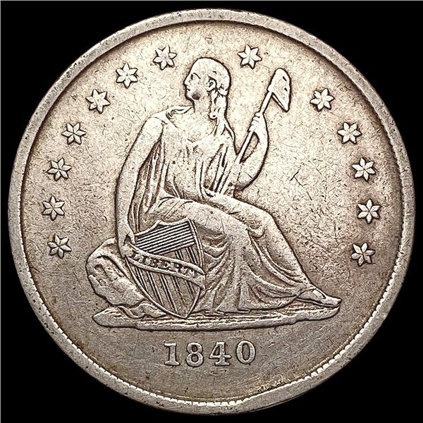 1840-O Seated Liberty Quarter NEARLY UNCIRCULATED