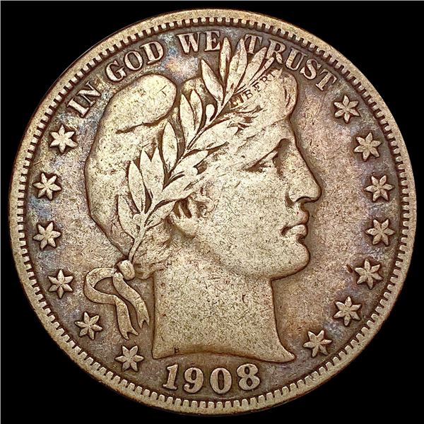 1908-D Barber Half Dollar LIGHTLY CIRCULATED