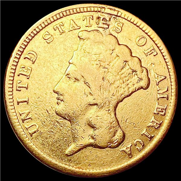 1854 $3 Gold Piece LIGHTLY CIRCULATED