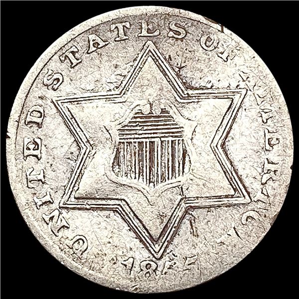 1855 Silver Three Cent NICELY CIRCULATED