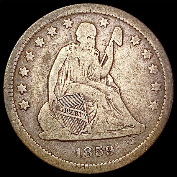 1859-O Seated Liberty Quarter LIGHTLY CIRCULATED