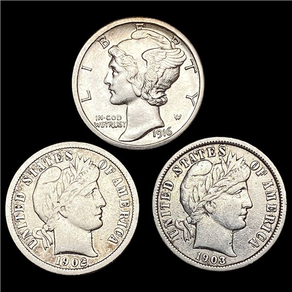 1902-1916 [3] Type Coin Lot HIGH GRADE