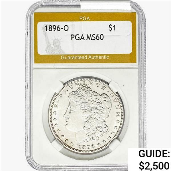 1896-O Morgan Silver Dollar PGA MS60