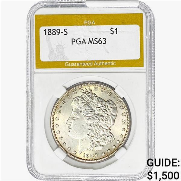 1889-S Morgan Silver Dollar PGA MS63