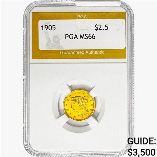 1905 $2.50 Gold Quarter Eagle PGA MS66