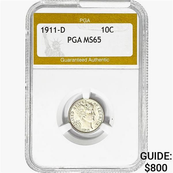 1911-D Barber Dime PGA MS65
