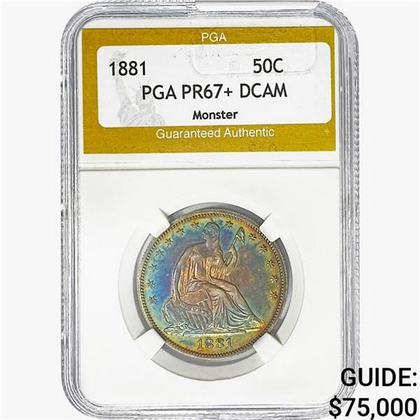 1881 Seated Liberty Half Dollar PGA PR67+ DCAM, MO