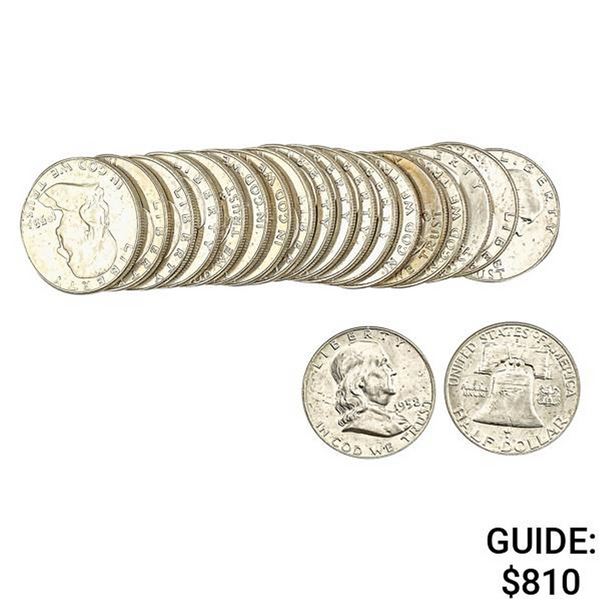 [20] 1958 Franklin Half Dollar   Roll