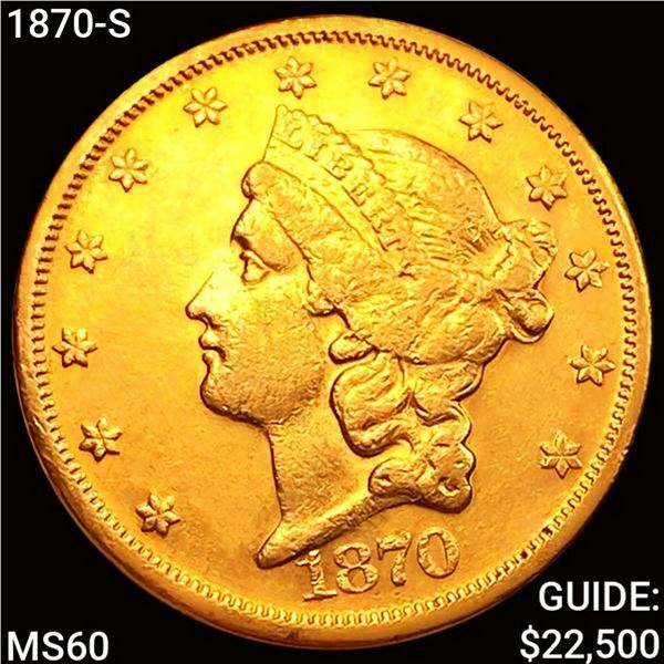 1870-S $20 Gold Double Eagle UNCIRCULATED