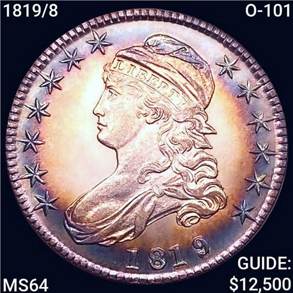 1819/8 O-101 Capped Bust Half Dollar CHOICE BU