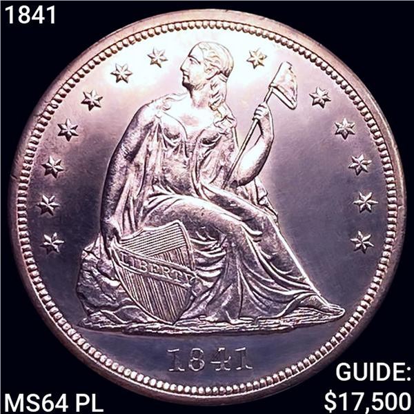 1841 Seated Liberty Dollar CHOICE BU PL