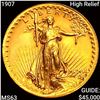 Image 1 : 1907 High Relief $20 Gold Double Eagle CHOICE BU