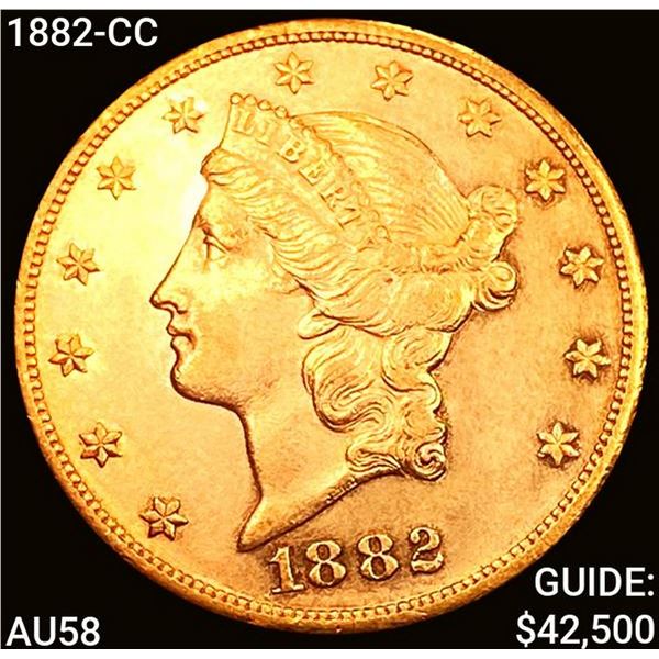 1882-CC $20 Gold Double Eagle CHOICE AU
