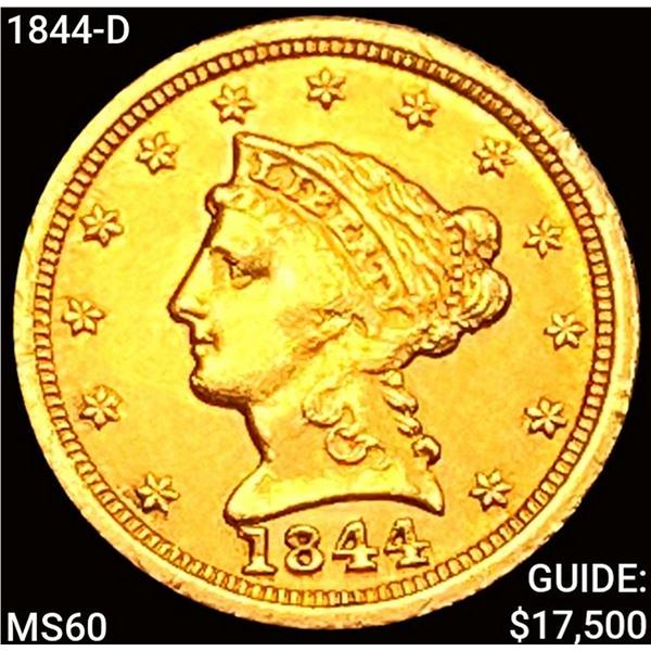1844-D $2.50 Gold Quarter Eagle UNCIRCULATED