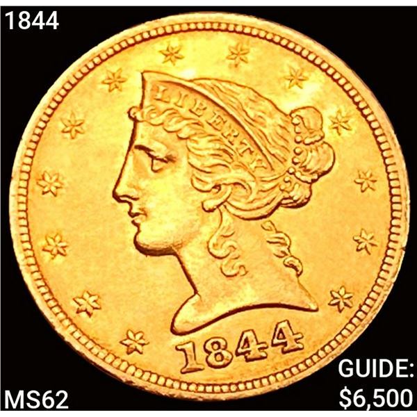 1844 $5 Gold Half Eagle UNCIRCULATED