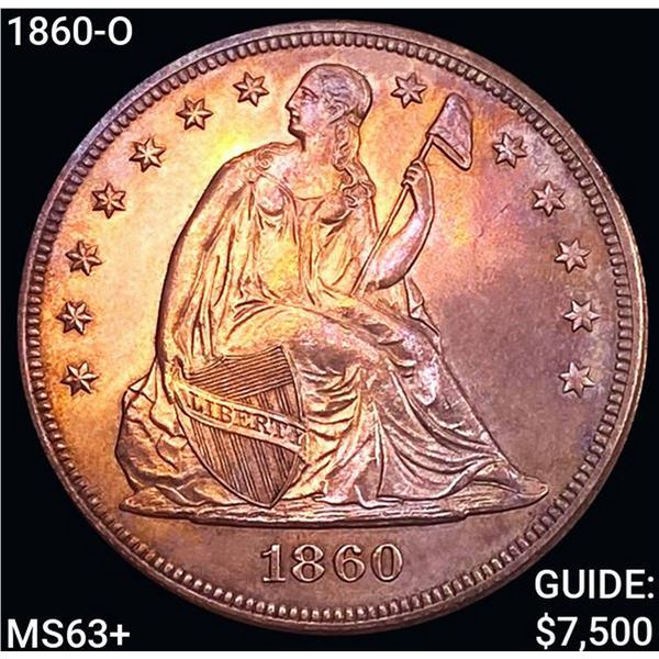 1860-O Seated Liberty Dollar CHOICE BU+