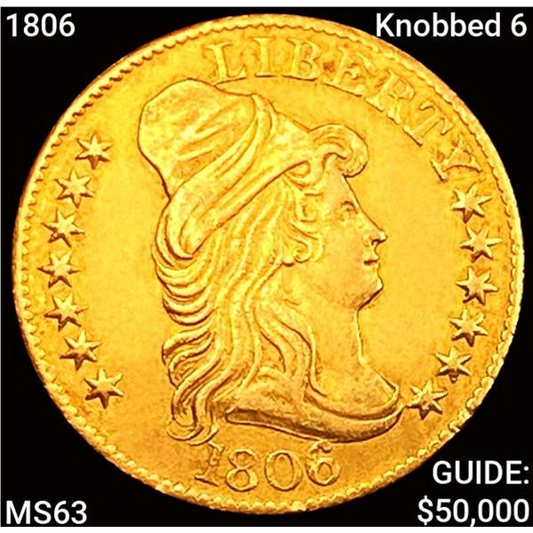 1806 Knobbed 6 $5 Gold Half Eagle CHOICE BU